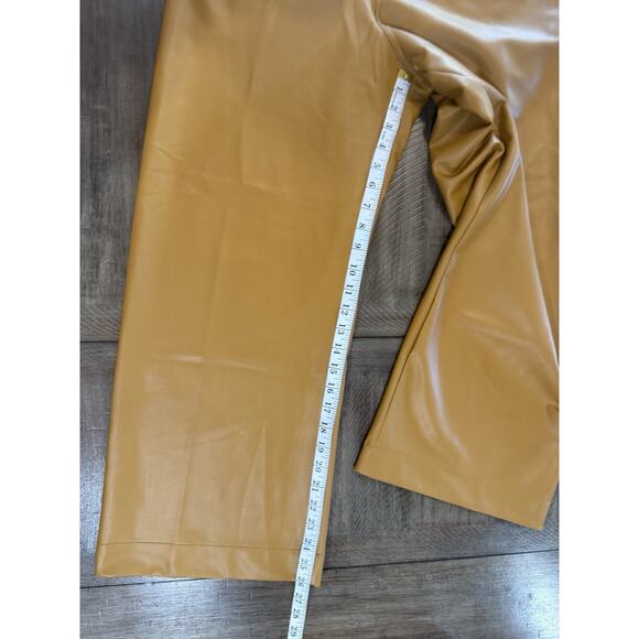 MAEVE By ANTHROPOLOGIE Colette Cropped Wide Leg Faux Leather Pants Brown Size 31 - Picture 8 of 16